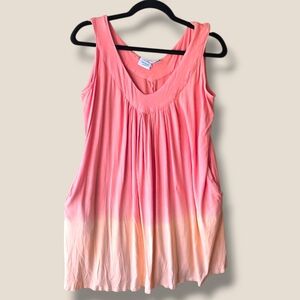 Sleeveless Pink to Cream Dress With Pockets Soft
